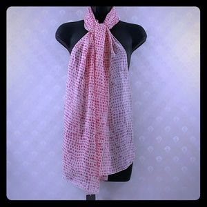 Eileen Fisher peony thumb print silk scarf pink